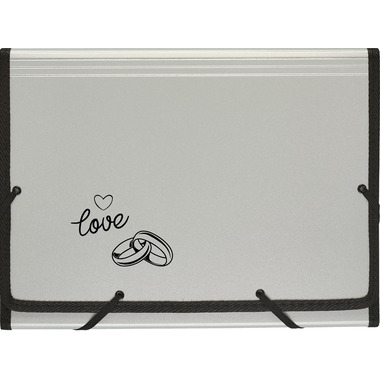 KOLMA Fächermappe Wedding A4 11.134.07 silber,love