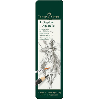 FABER-CASTELL Crayon Graphite Aquarelle 117805 metallic box 5 pcs.