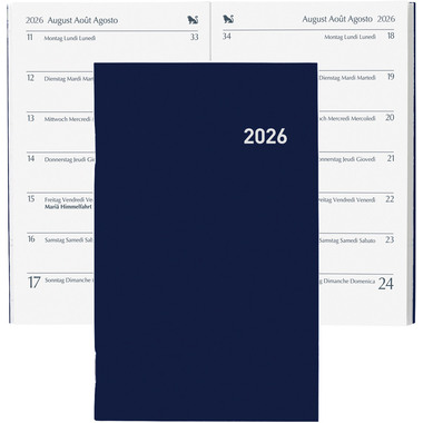 BIELLA Taschenagenda Pratique 2026 824370050026U 1W/1S blau ML 8.7x13.6cm