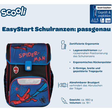 SCOOLI Schulthek-Set EasyStart SPCR8256 Spider-Man 5-teilig