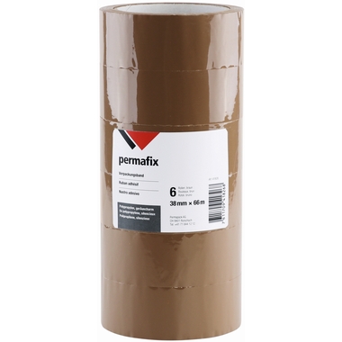 PERMAFIX Verpackungsband 41826 BRAUN 38mmX66M 6 Stk.