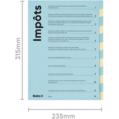 BIELLA Serviette de conf. FR A4 326011291U bleu/beige 320g, 12 pcs.