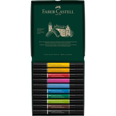 FABER-CASTELL Artist Pen Dual Marker 0.8mm 162010 10 couleurs, étui