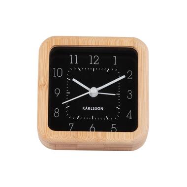 KARLSSON Sveglia classica Neat Square Bambù / Nero
