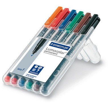 STAEDTLER Lumocolor permanent F 318-WP6 6 colori ass.