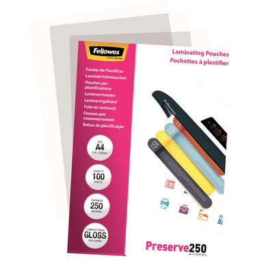 FELLOWES Pochettes à plastifier A4 5401802 brillant, 250my 100 pcs.