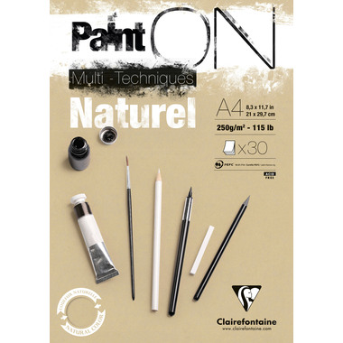CLAIREFONTAINE Paint'On A4 96540C Natura 30 fogli