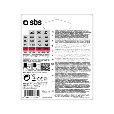 128 GB Micro SD-Karte für HD-Bilder und Videos