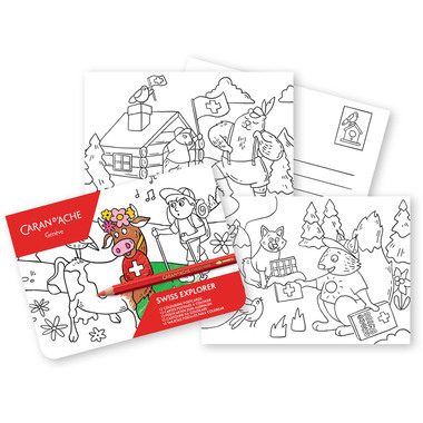 CARAN D'ACHE Swiss Explorer 454.701 Carte da colorare FSC