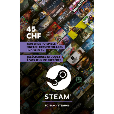 Carte cadeau Steam CHF 45.-