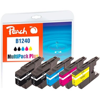 Peach Spar Pack Plus Tintenpatronen kompatibel zu Brother LC-1240