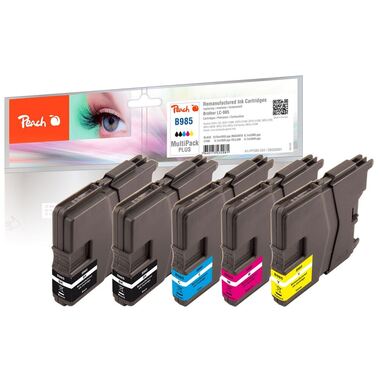 Peach Spar Pack Plus Tintenpatronen kompatibel zu Brother LC-985
