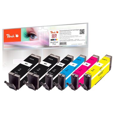 Peach Spar Pack Plus Tintenpatronen kompatibel zu Canon PGI-570, CLI-571