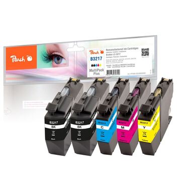 Peach Spar Plus Pack Tintenpatronen kompatibel zu Brother LC-3217