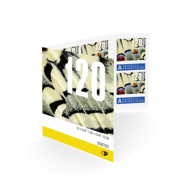 Briefmarken CHF 1.20 «Schmetterling», Markenheftchen mit 10 Marken