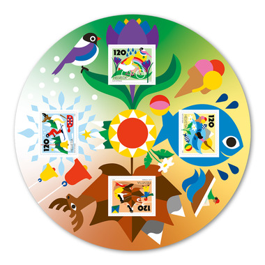 Briefmarken CHF 1.20 «Jahreszeiten», Spezialbogen mit 4 Marken