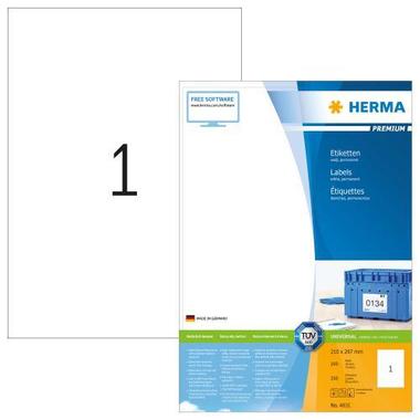 HERMA Universal – Etiketten 210x297mm 4631 weiss 200 St. / 200 Blatt