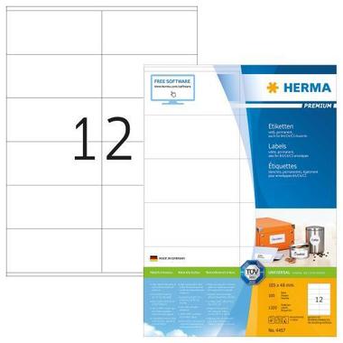 HERMA Universal – Etiketten 105x48mm 4457 weiss 1200 St. / 100 Blatt