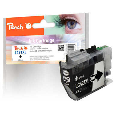 Peach Tintenpatrone schwarz XL, kompatibel zu Brother LC-421XLBK