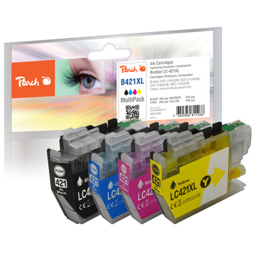 Peach Spar Pack Tintenpatronen kompatibel zu Brother LC-421XLVALP