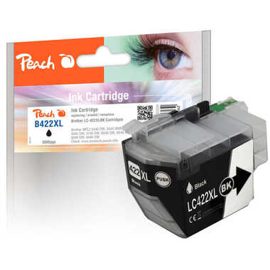 Peach Tintenpatrone schwarz XL, kompatibel zu Brother LC-422XLBK