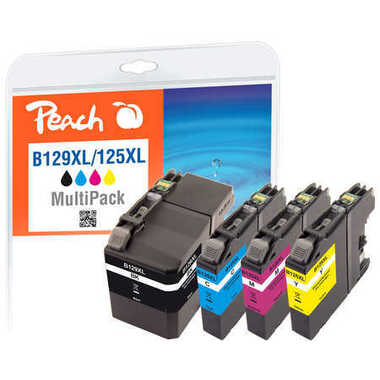 Peach Spar Pack Tintenpatronen kompatibel zu Brother LC-129VALBP