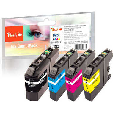 Peach Spar Pack Tintenpatronen kompatibel zu Brother LC-223VALBP