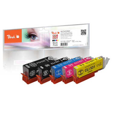Peach Spar Pack Tintenpatronen kompatibel zu Canon PGI-530, CLI-531