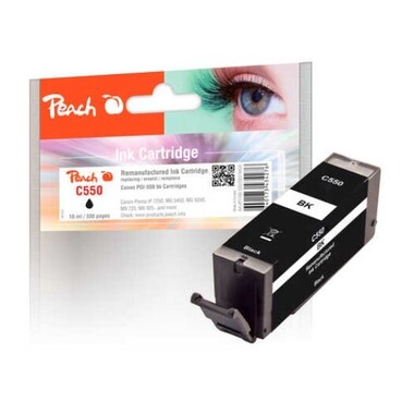 Peach Tintenpatrone schwarz kompatibel zu Canon PGI-550PGBK, 6496B001