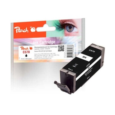 Peach Tintenpatrone schwarz kompatibel zu Canon PGI-570PGBK, 0372C001