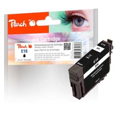 Peach Tintenpatrone schwarz kompatibel zu Epson No. 16 bk, C13T16214010