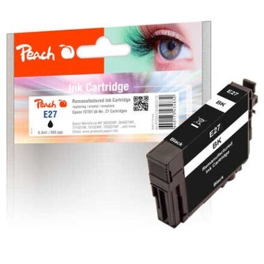 Peach Tintenpatrone schwarz kompatibel zu Epson T2701, No. 27 bk, C13T27014010