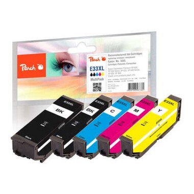 Peach Spar Pack Tintenpatronen kompatibel zu Epson T3357, No. 33XL, C13T33574010