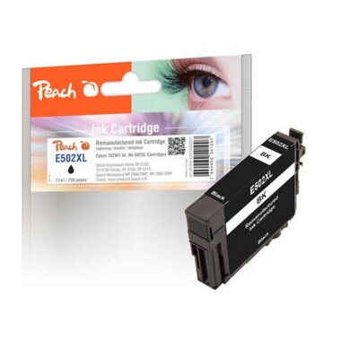 Peach Tintenpatrone schwarz kompatibel zu Epson No. 502XLBK, C13T02W14010