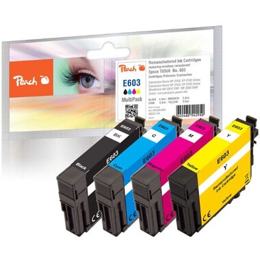 Peach Spar Pack Tintenpatronen kompatibel zu Epson No. 603, C13T03U64010