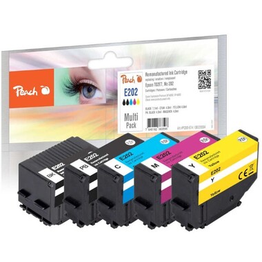 Peach Spar Pack Tintenpatronen kompatibel zu Epson T02E7, No. 202, C13T02E74010
