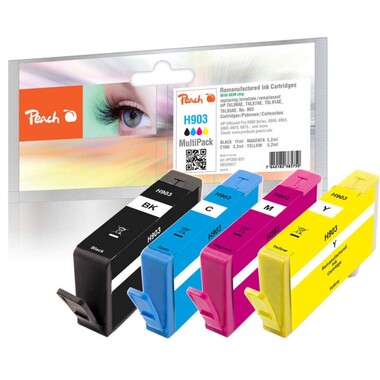 Peach Spar Pack Tintenpatronen kompatibel zu HP No. 903, T6L99AE, T6L87AE, T6L91AE, T6L95AE