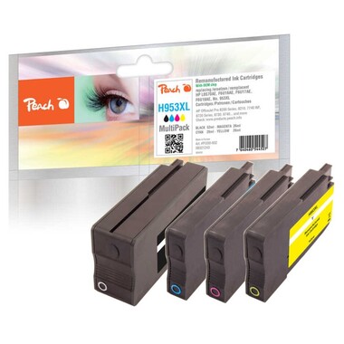 Peach Spar Pack Tintenpatronen kompatibel zu HP No. 953XL, L0S70AE, F6U16AE, F6U17AE, F6U18AE