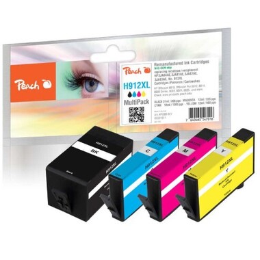 Peach Spar Pack Tintenpatronen kompatibel zu HP No. 912XL, 3YP34AE