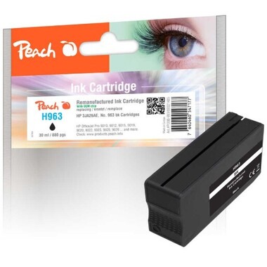 Peach Tintenpatrone schwarz kompatibel zu HP No. 963 BK, 3JA26AE