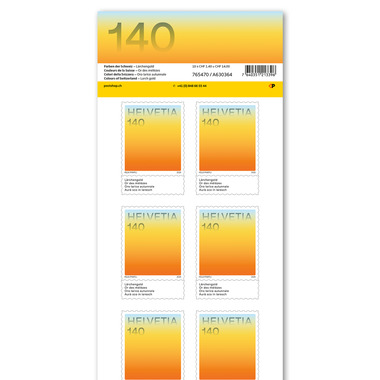Timbres CHF 1.40 «Or des mélèzes», Feuille de 10 timbres
