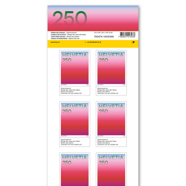 Briefmarken CHF 2.50 «Alpenrosenrot», Bogen mit 10 Marken