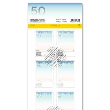 Timbres CHF 0.50 «Blanc neige», Feuille de 10 timbres