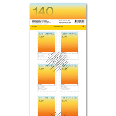 Timbres CHF 1.40 «Or des mélèzes», Feuille de 10 timbres