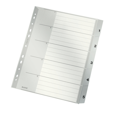 Leitz Register A4 1-5 PP grau mit Deckblatt