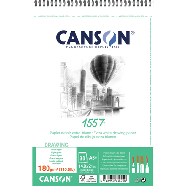 CANSON Spiralblock 1557 A5 31412A003 weiss, 180g 30 Blatt