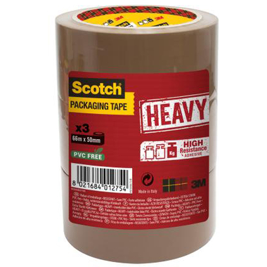 Scotch Heavy Duty Tape Tower Pack of 3 50mm x 66m, none