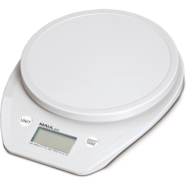 MAUL Briefwaage MAULgoal 1646002 mit Batterie, 5000g, weiss