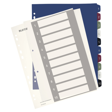 Leitz 12370000 Tab-Register Numerischer Registerindex Polypropylen (PP) Mehrfarbig