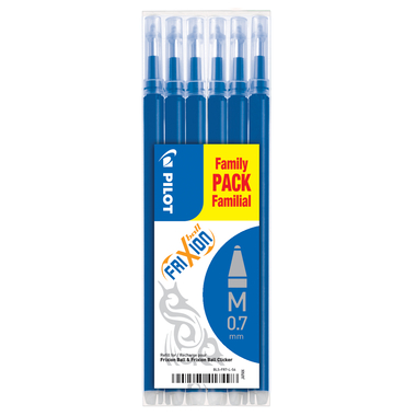 Pack de 6 recharges Pilot Frixion Pointe moyenne Bleu